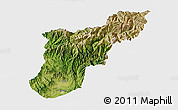 Satellite 3D Map of Mansehra, single color outside