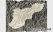 Shaded Relief 3D Map of Mansehra, darken