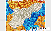 Shaded Relief 3D Map of Mansehra, political outside