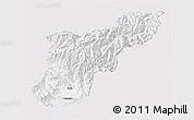 Silver Style 3D Map of Mansehra, single color outside