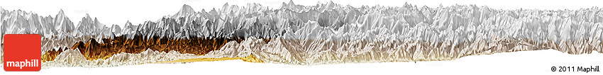Physical Horizon Map of Mansehra, lighten