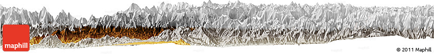 Physical Horizon Map of Mansehra, lighten, semi-desaturated
