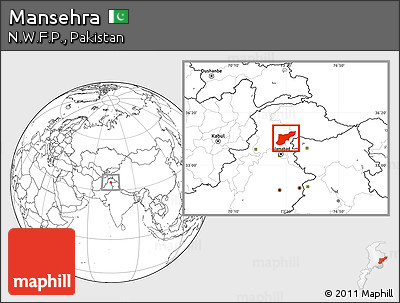 Blank Location Map of Mansehra