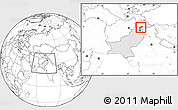 Blank Location Map of Mansehra, highlighted country, within the entire country