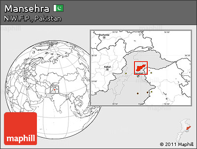 Blank Location Map of Mansehra, highlighted country