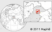 Blank Location Map of Mansehra, highlighted country