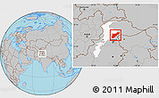 Gray Location Map of Mansehra, highlighted parent region