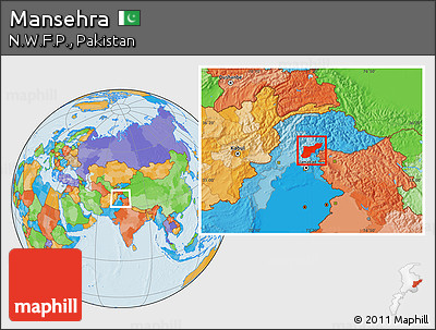 Political Location Map of Mansehra