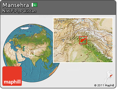 Satellite Location Map of Mansehra