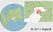 Savanna Style Location Map of Mansehra, highlighted country
