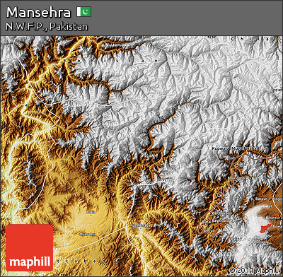 Physical Map of Mansehra