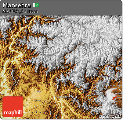 Physical Map of Mansehra