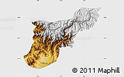 Physical Map of Mansehra, single color outside