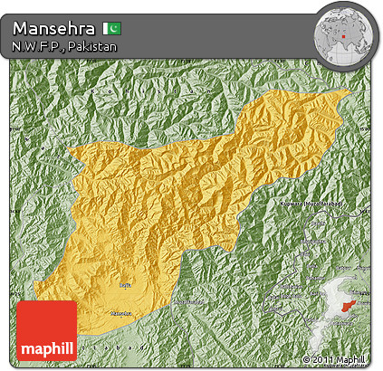 Savanna Style Map of Mansehra