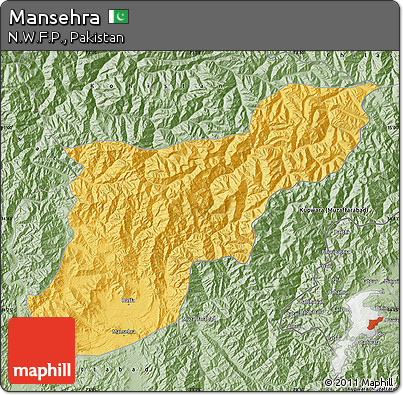 Savanna Style Map of Mansehra