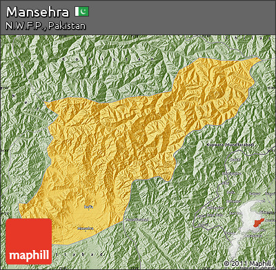 Savanna Style Map of Mansehra