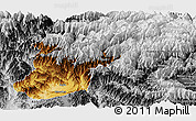 Physical Panoramic Map of Mansehra, desaturated