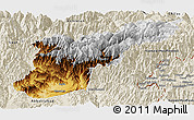 Physical Panoramic Map of Mansehra, shaded relief outside