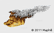 Physical Panoramic Map of Mansehra, single color outside