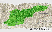 Political Panoramic Map of Mansehra, shaded relief outside