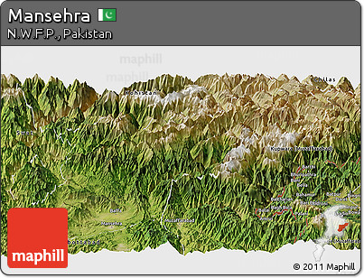 Satellite Panoramic Map of Mansehra