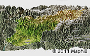 Satellite Panoramic Map of Mansehra, semi-desaturated