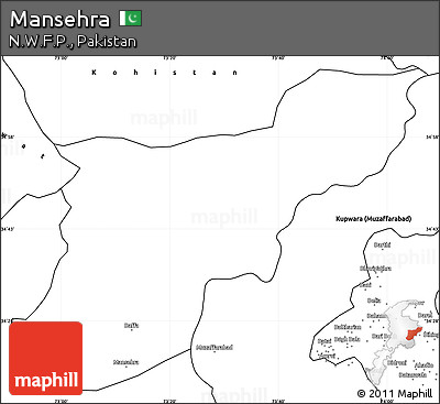 Blank Simple Map of Mansehra