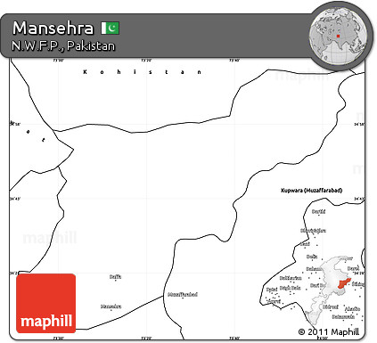 Blank Simple Map of Mansehra