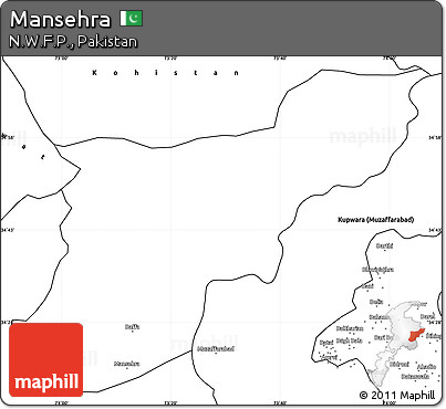 Blank Simple Map of Mansehra