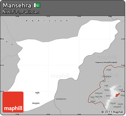 Gray Simple Map of Mansehra