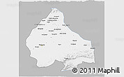 Gray 3D Map of Peshawar, single color outside