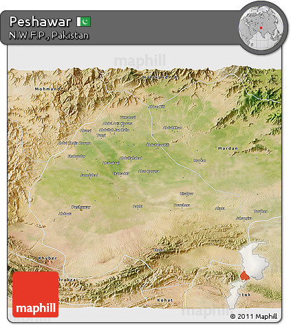 Satellite 3D Map of Peshawar