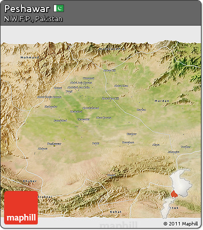 Satellite 3D Map of Peshawar