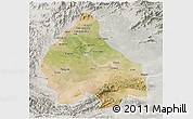 Satellite 3D Map of Peshawar, lighten, semi-desaturated