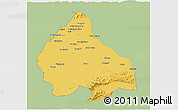 Savanna Style 3D Map of Peshawar, single color outside