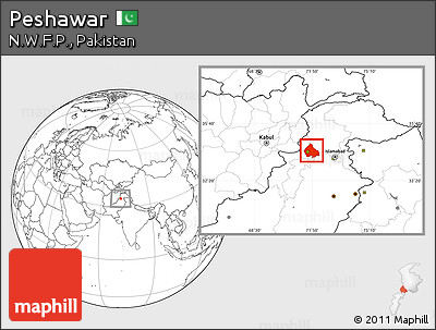 Blank Location Map of Peshawar