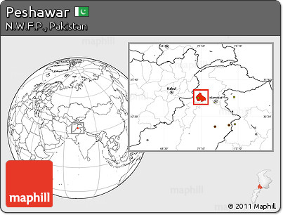 Blank Location Map of Peshawar