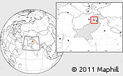 Blank Location Map of Peshawar, highlighted country, within the entire country