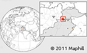 Blank Location Map of Peshawar, highlighted country