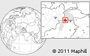 Blank Location Map of Peshawar, highlighted parent region