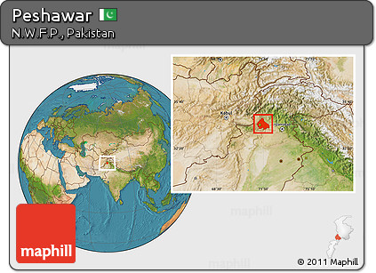 Satellite Location Map of Peshawar