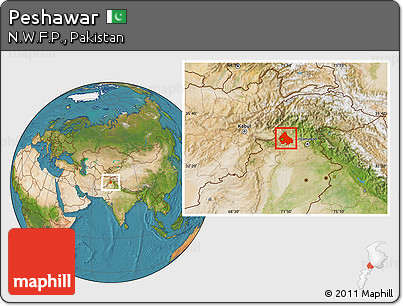 Satellite Location Map of Peshawar