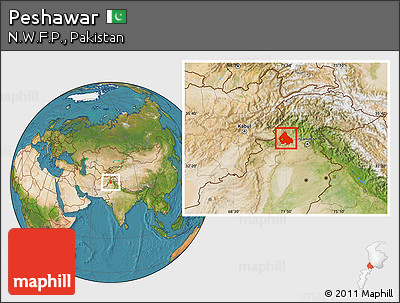 Satellite Location Map of Peshawar