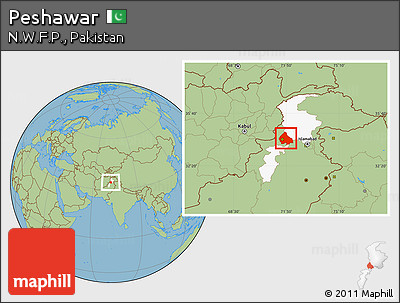Savanna Style Location Map of Peshawar, highlighted parent region