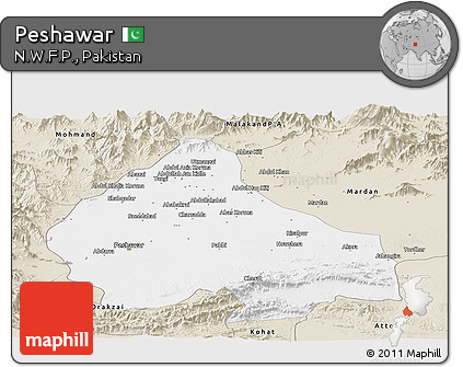 Classic Style Panoramic Map of Peshawar