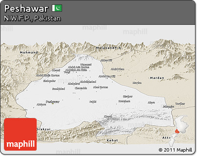 Classic Style Panoramic Map of Peshawar