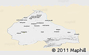 Classic Style Panoramic Map of Peshawar, single color outside