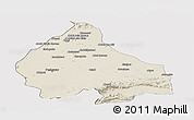 Shaded Relief Panoramic Map of Peshawar, cropped outside
