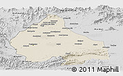 Shaded Relief Panoramic Map of Peshawar, desaturated