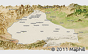 Shaded Relief Panoramic Map of Peshawar, satellite outside